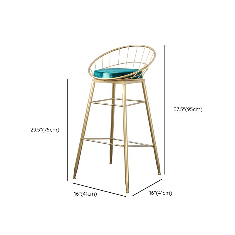 Metal Barstool Industrial Armless Bar Stool with Gold Metal Legs