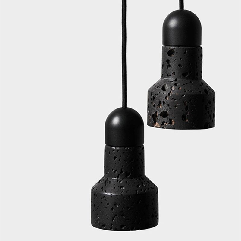 Stein schattierte hängende hängende hängende minimalistische Pendelleuchten in Schwarz