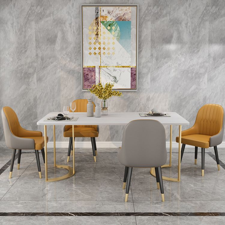 Stone Top Dining Set 1/2/5/6 Pcs Modern Dining Chairs with Upholstered