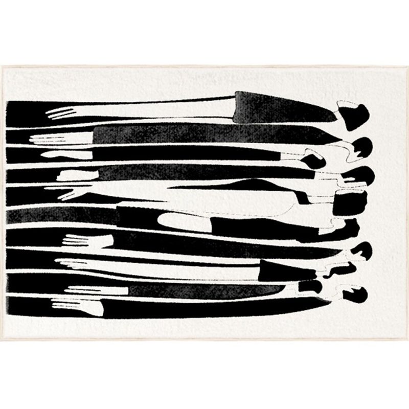 Modern Abstract Print Area Tapijt Wit Polyester Area Tapijt Non-slip achterste Tapijt voor thuisdecoratie