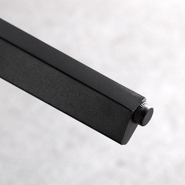 Modern Style Traditional Height Dining Set with Fixed Rectangle Shape Table and 4 Black Legs Base