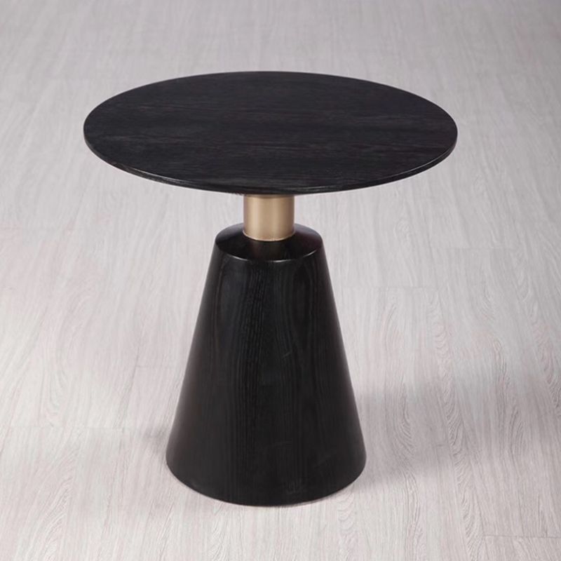 Contemporary Solid Wood Pedestal Round Living Room Side End Table
