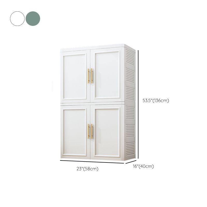 Plastic Wardrobe Cabinet with Garment Rod Hinged Wardrobe Closet