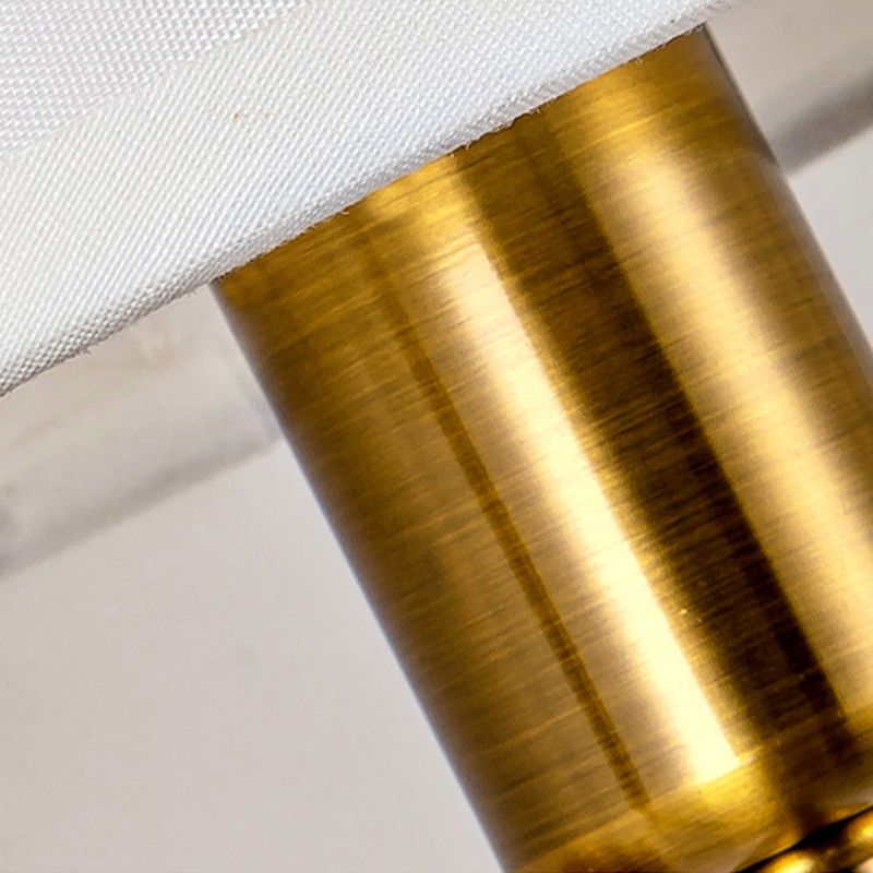 Gold Modern Metal Wall Sconce Cone Shape Wall Light with Fabric Shade for Bedroom