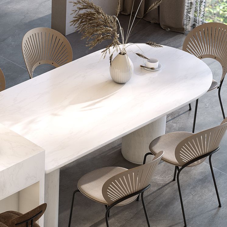 Modern Style Sintered Stone Dining Table Set 1/4/6 Pieces Dining Set for Home