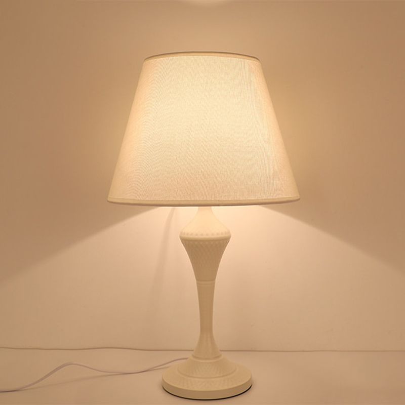 Lampada del libro di lettura affusolata in tessuto anticato 1 comodino camera da letto leggero in bianco/nero
