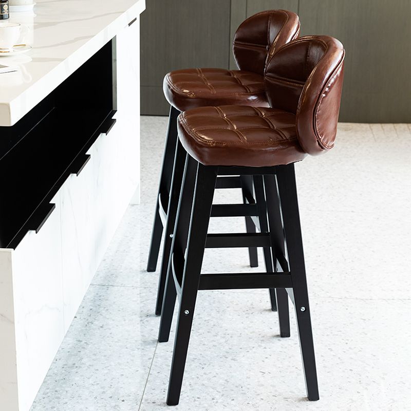 Taburete moderno sin brazos para mostrador, taburete de Bar de madera para el hogar con Pedal y cojín