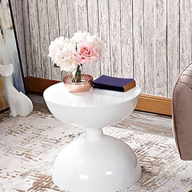 Round Old Solid Wood Table with Pedestal Base Design French Country Style Side Table