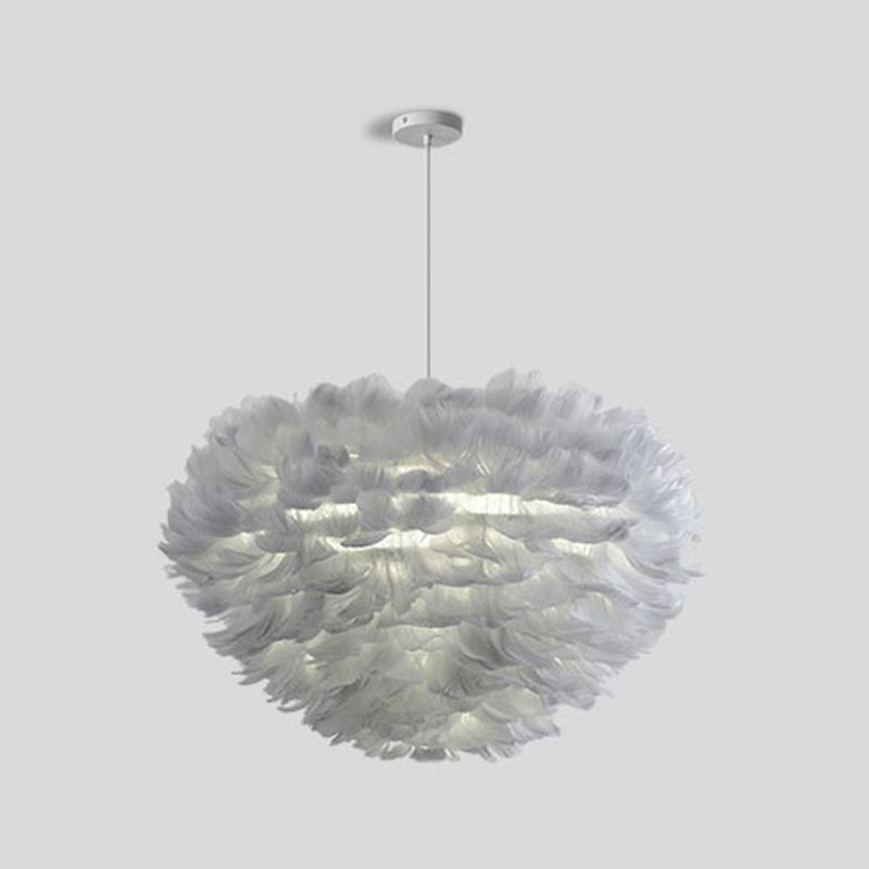 Feather Hanging Lights Modern Style Pendant Light Kit for Living Room Bedroom