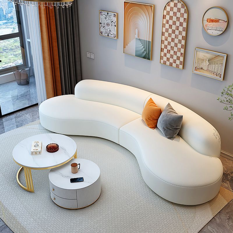 White Sectionals Stain-Resistant Sectional Sofa for Living Room