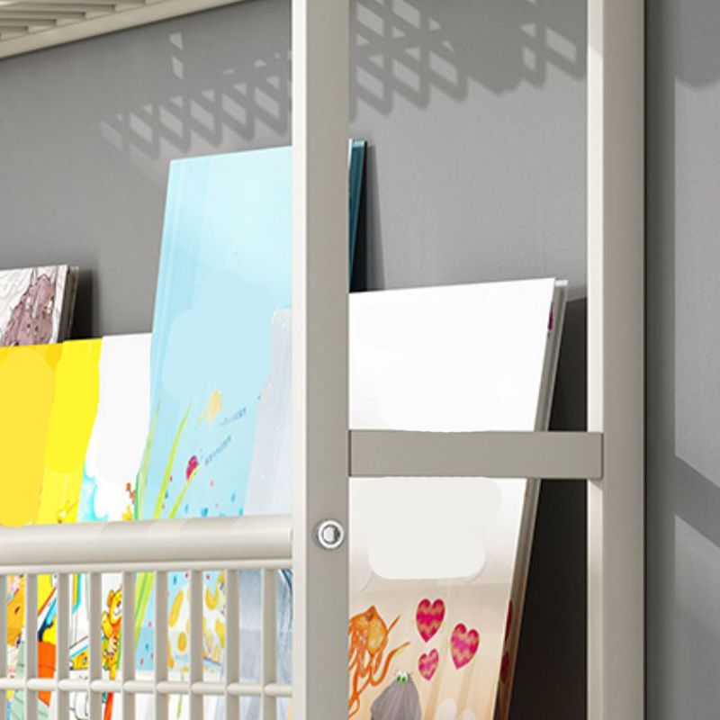 Floating Contemporary Bookcase Metal Closed Back Bookshelf with Shelves