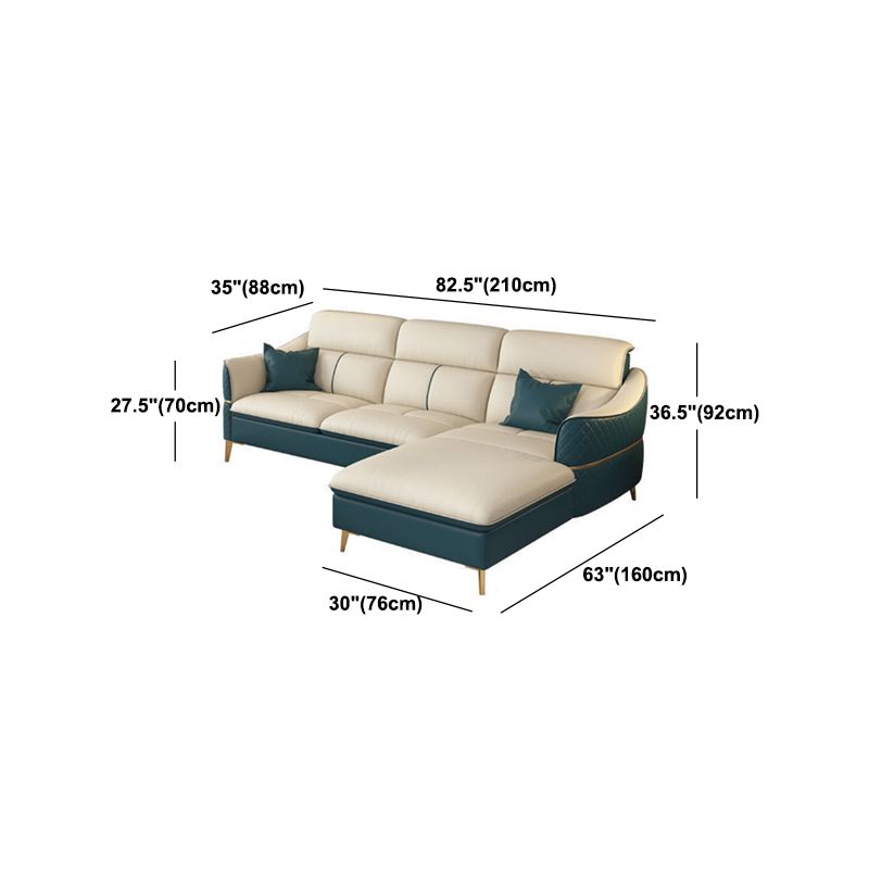 Glam Style Sofa Bed with Padded Leather and White Upholstery Sofa