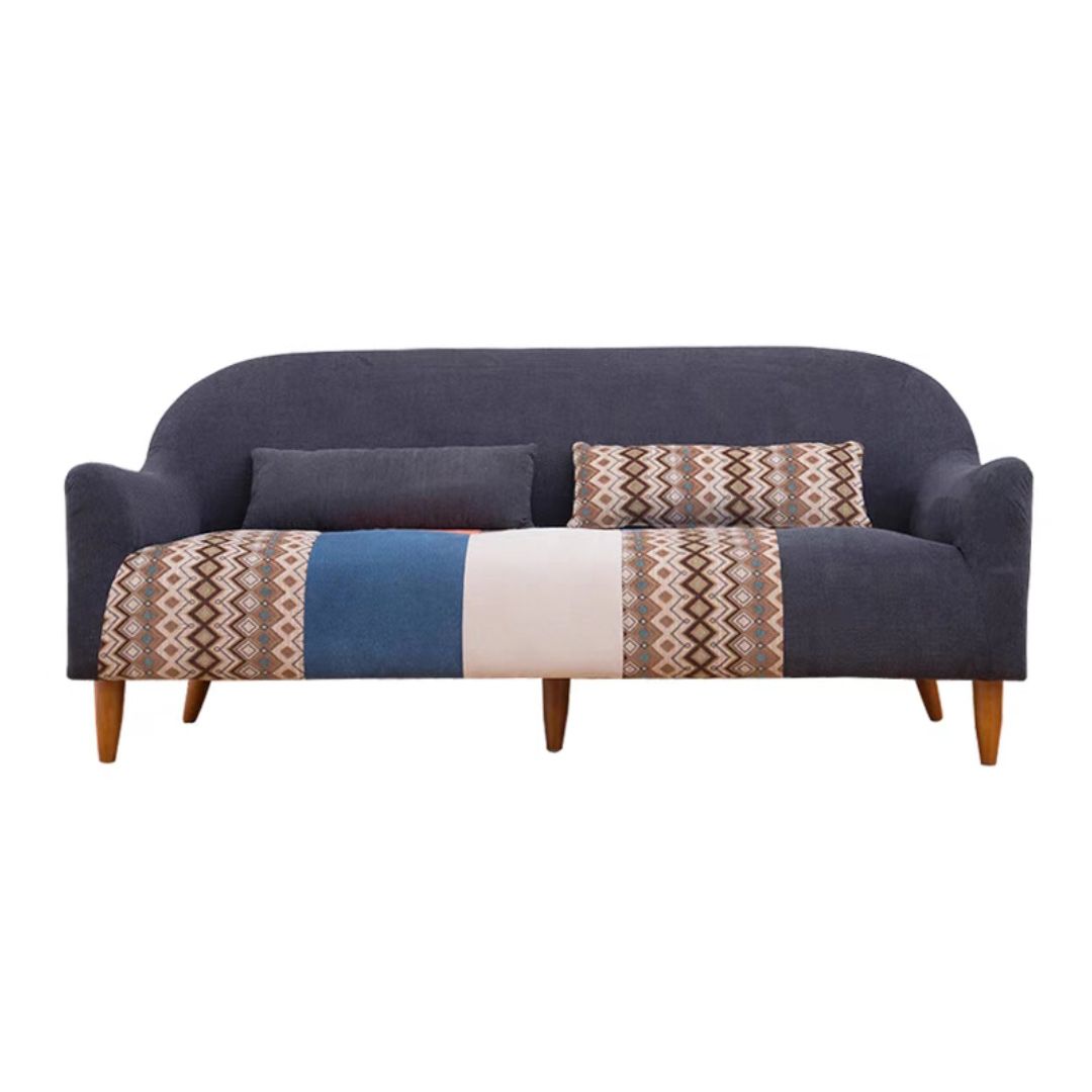 31.88" High Sloped Arm Sofa Modern Style Pillow Back Fabric Sofa