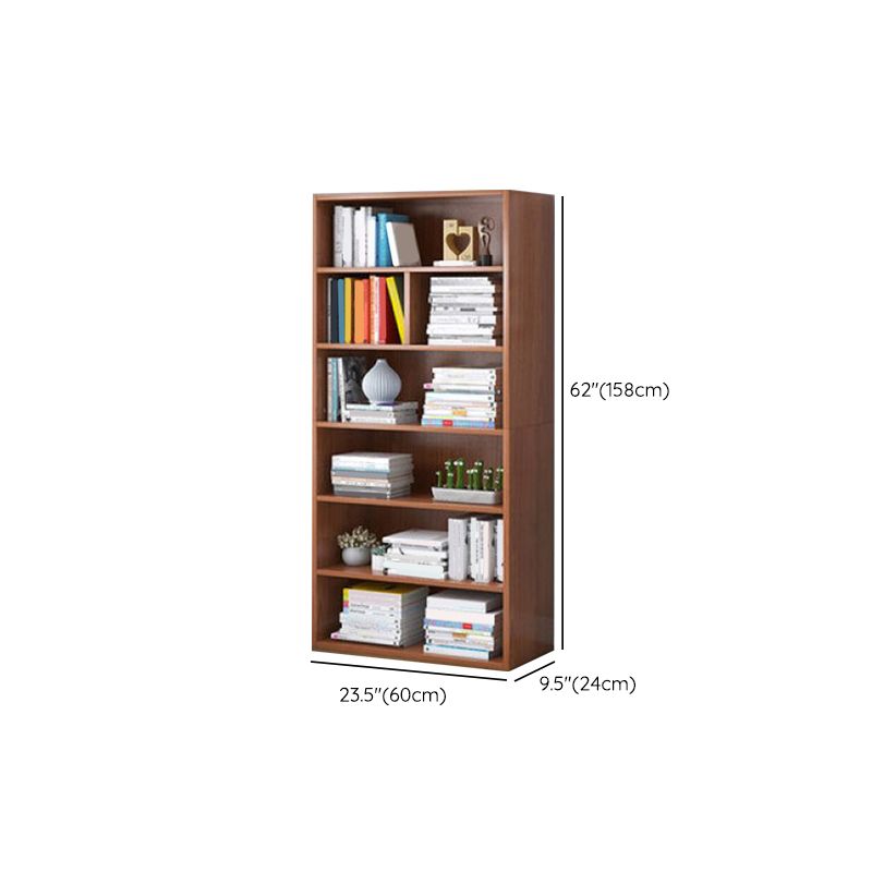 Modern Style Closed Back Standard Bookshelf Engineered Wood Bookcase for Bedroom