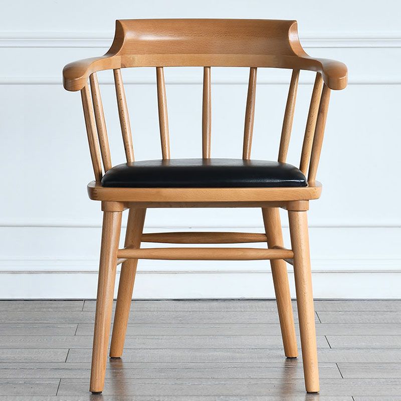 Contemporary Windsor Back Arm Chairs Leather Dining Chairs for Home
