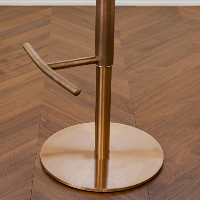 Glam Style Adjustable Swivel Upholstered Bar Stool with Metal Leg