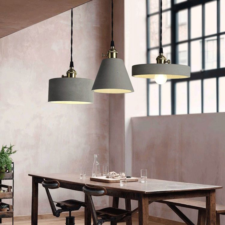 Contemporary Style Creative Cement Hanging Light Geometric Modeling 1-Light Pendant Lamp for Bedroom