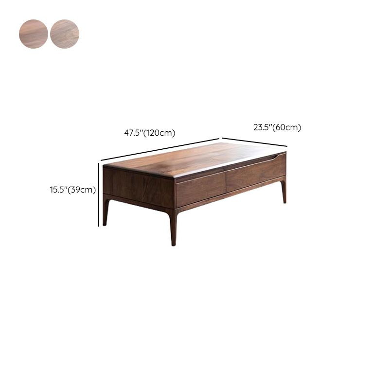 23" Wide Contemporary Coffee Table Rectangle Solid Wood Cocktail Table