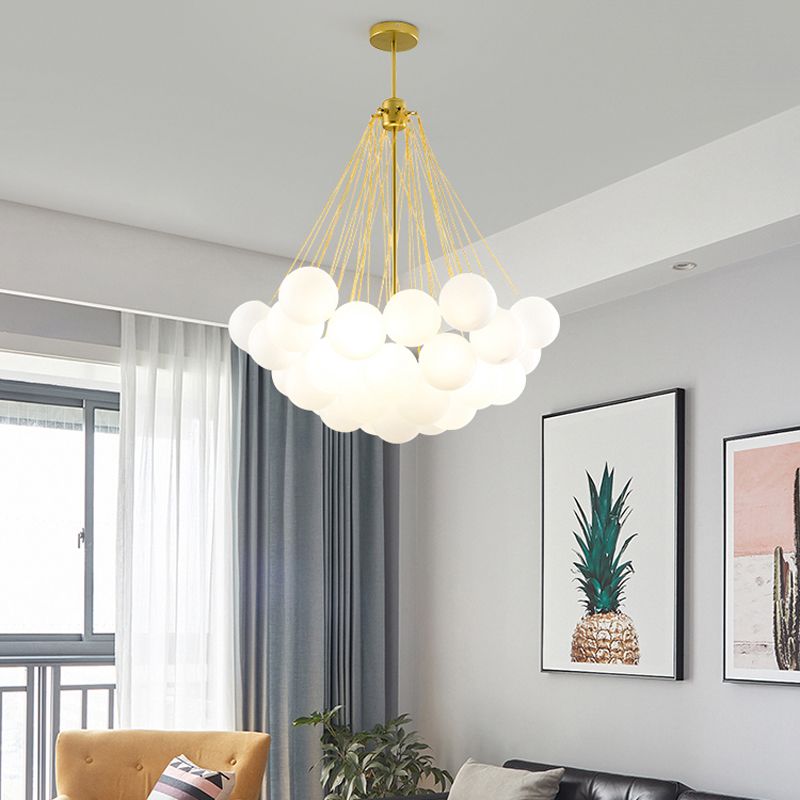 Metal Chandelier Light Fixtures Modern 3-Head Globe Hanging Pendant Lamps for Living Room
