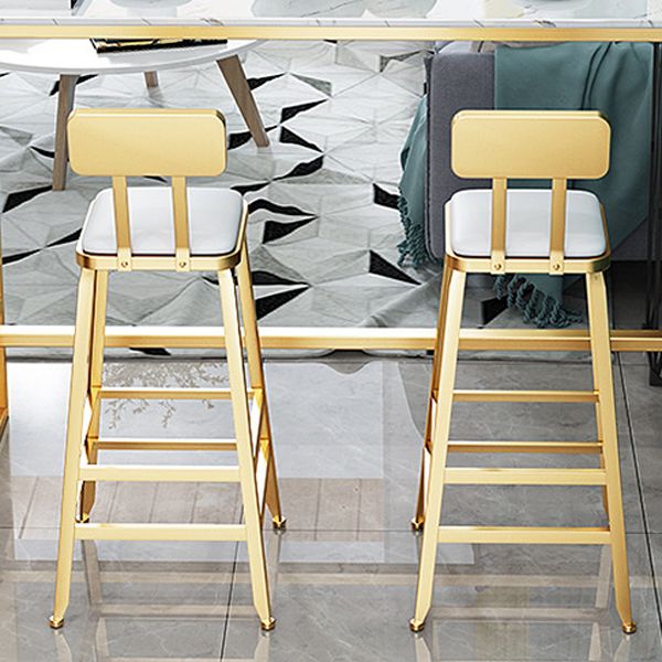 Metal Barstool Industrial Armless Bar Stool with Gold Metal Legs