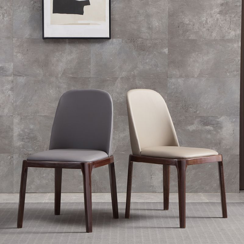 Faux Leather Dining Chairs Industrial Parsons Armless Side Chair