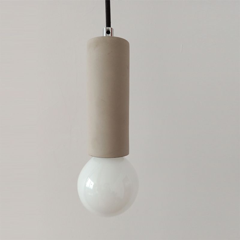 Graues Rohrpendel leichte Einfachheit 1 Lichtbett-Beleuchtung Anhänger in Grau mit offenem Glühbirnendesign