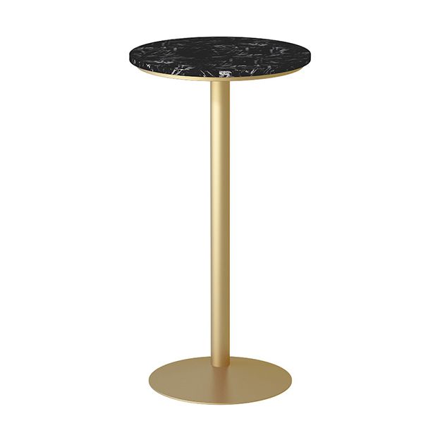 Glam Pedestal Pub Table Artificial Marble Bar Height Cocktail Table
