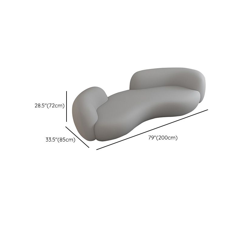 Curved Loveseat Sofa Contemporary Style Unique Seating for Living Room