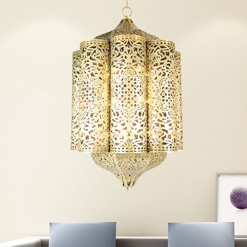 1 tête incurvée lampe suspendue vintage en laiton plafond métal