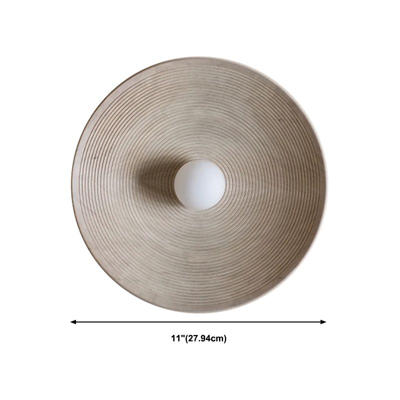 1 Light Circular Shape Wall Light Sconce Modern Wood Wall Light Fixture for Living Room