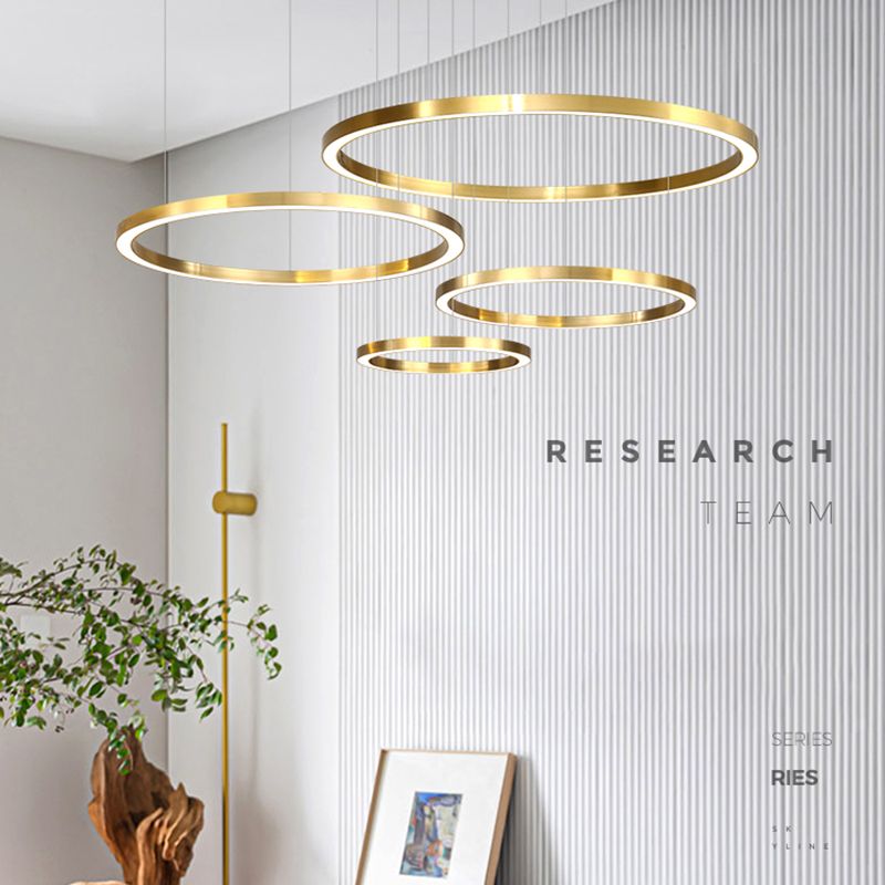 Modern Aluminum Chandelier Light Fixtures Multi-Tier Hanging Pendant Lights for Living Room