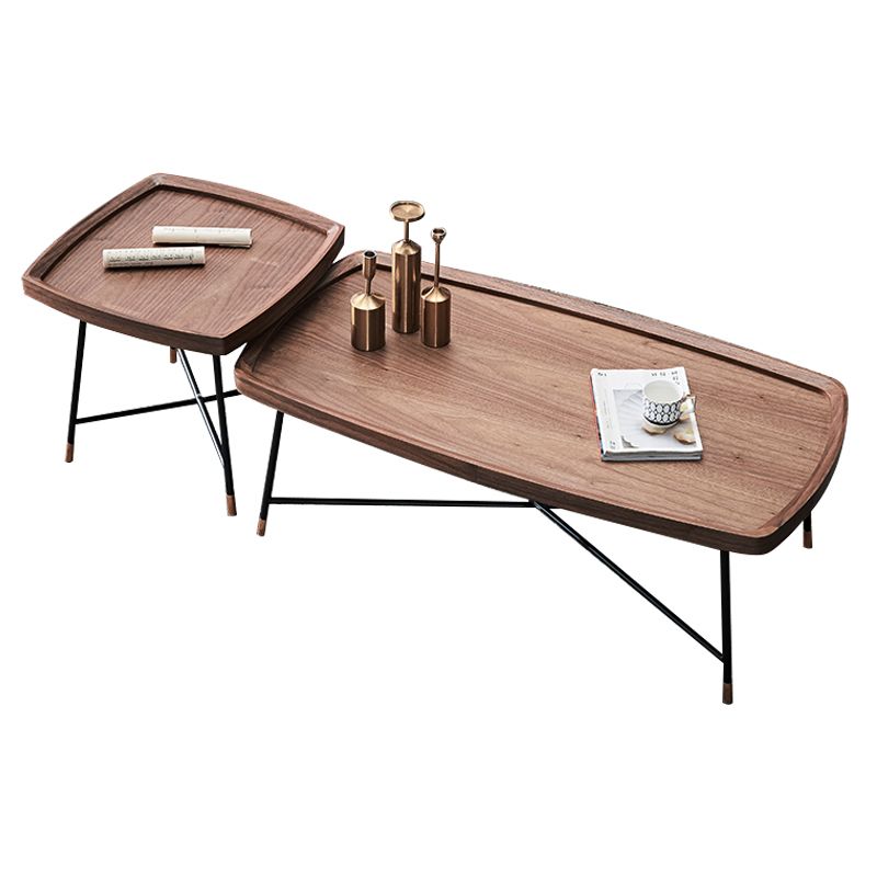 Nordic Round/Rectangle/Triangle Coffee Table Wood Cross Legs Cocktail Table