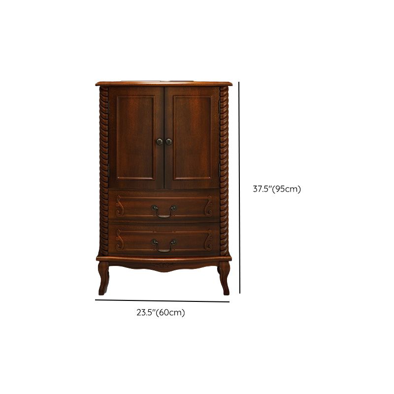 Mid-Century Modern Rectangle Chest/Cabinet with Drawers in Rubberwood
