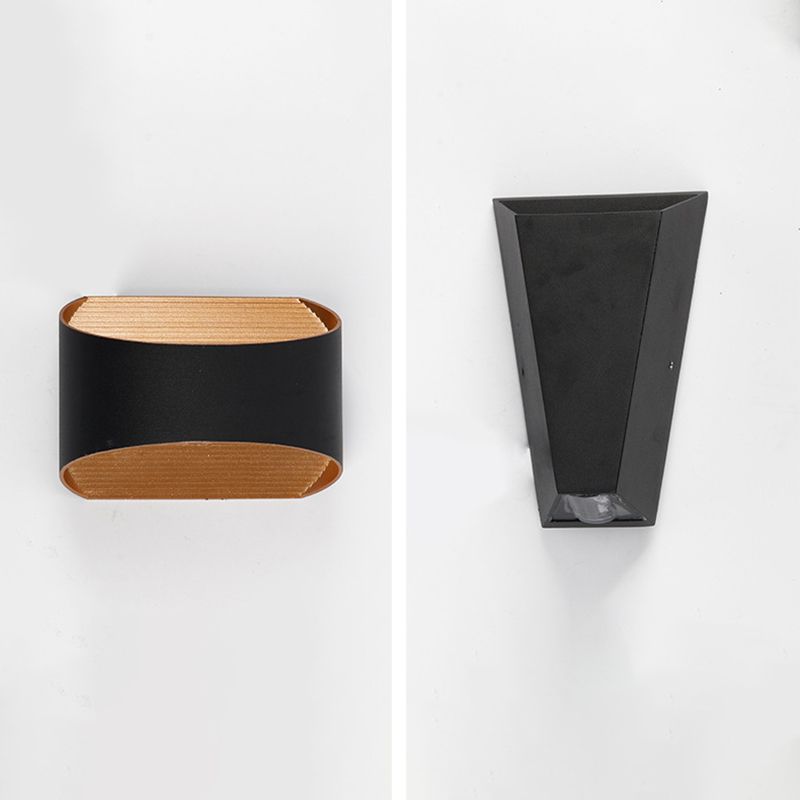 Modern Style Wall Sconce Metal 2 Light Sconces in Black for Outdoor