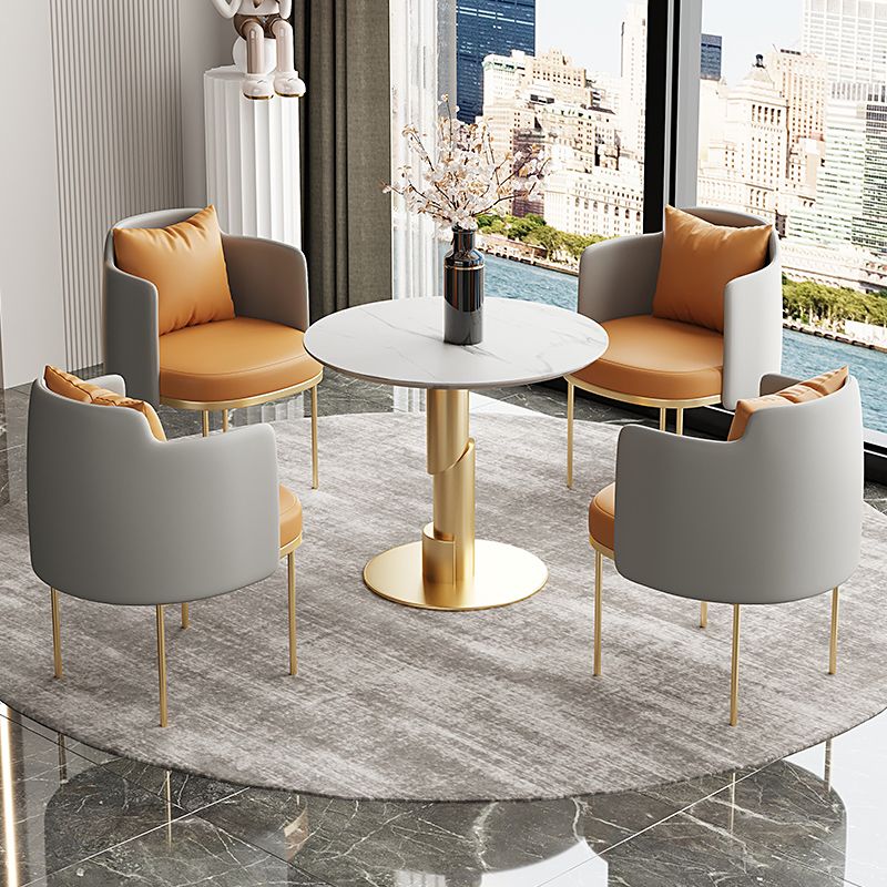 Modern Style Sintered Stone Dining Set Round 1/5 Pieces Dining Set for Home Use