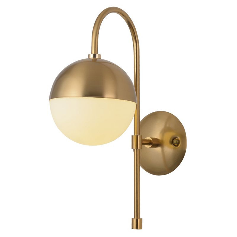 Contemporary Glass Shade Vanity Light Metal Wall Light Sconce for Washroom