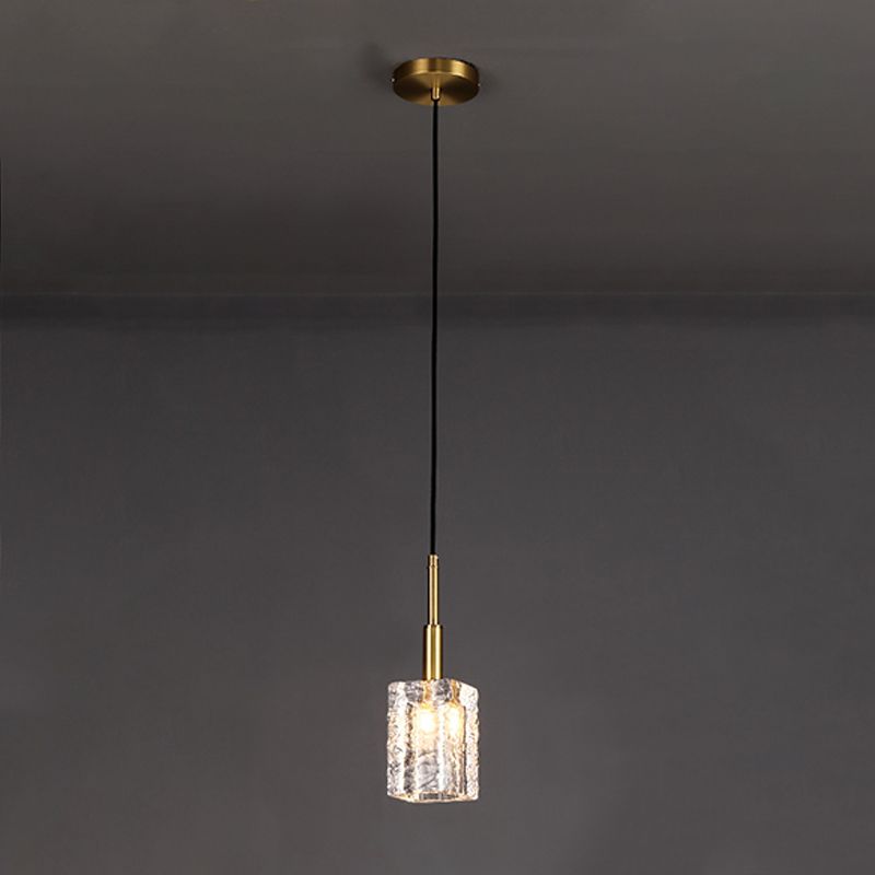 Crystal Cylindrical Hanging Lights Modern Style Hanging Mount Fixture for Bedroom