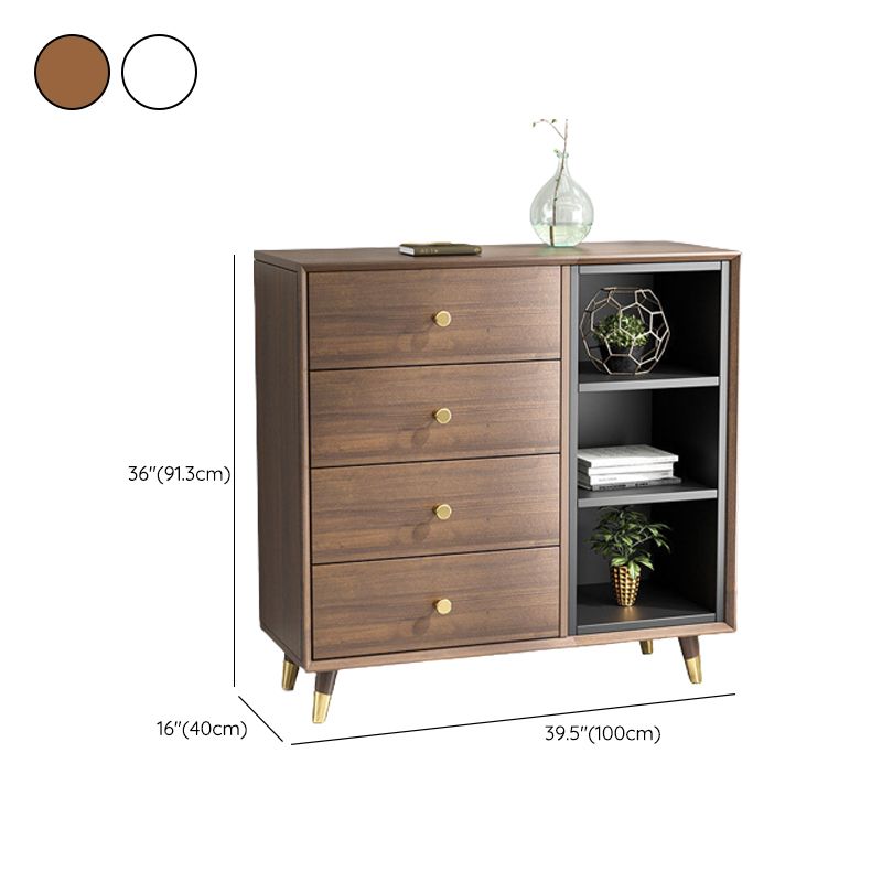 Engineered Wood Glam Chest Bedroom Storage Chest with Drawers