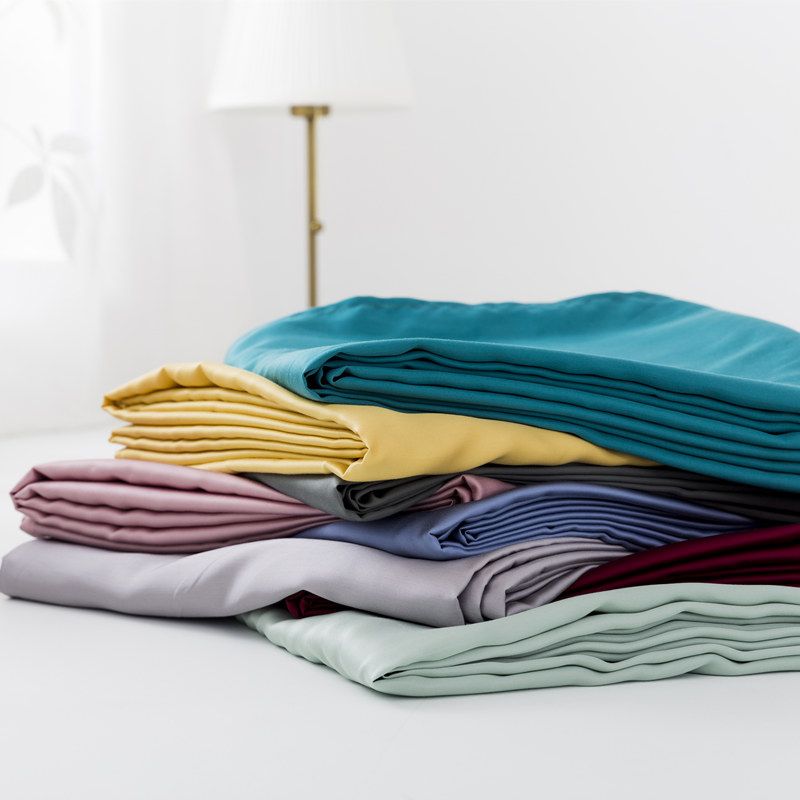 Sheet Sets Tencel Solid Color Breathable Super Soft Wrinkle Resistant Bed Sheet Set