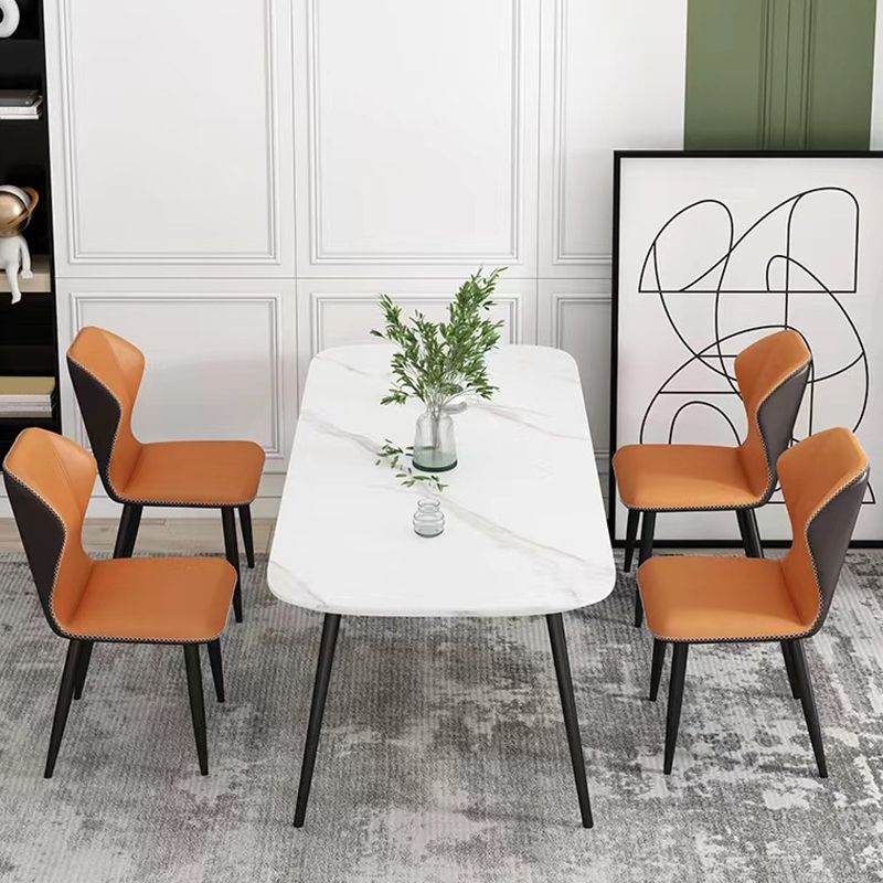 Industrial Metal Dining Room Chair PU Leather Dining Chair for Restaurant Use