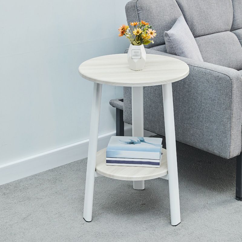 Modern Style Cocktail Table Artificial Wood White/black/brown Round Coffee Table
