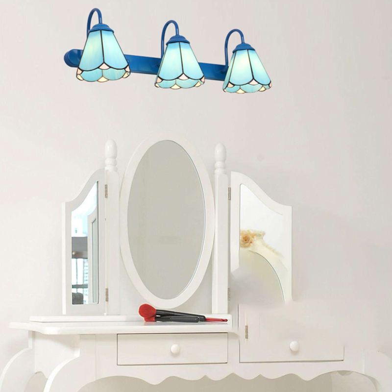 Handcrafted Art Glass Wall Lamp Tiffany Bell Shaped Bathroom Vanity Light
