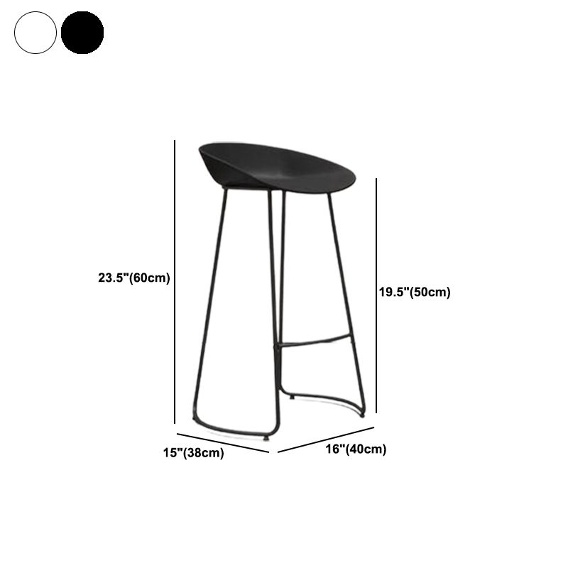 Modern Armless Backrest Counter Stool Iron Bar Stool with Acrylic Seat and Pedal for Cafe