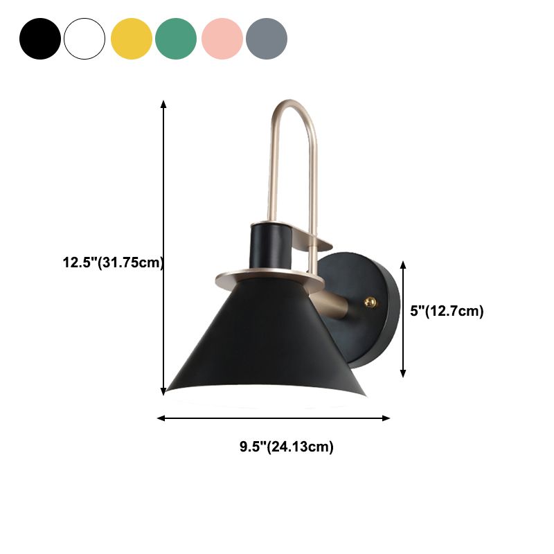 Geometric Shade Metal Wall Sconce Industrial Style Single Light Wall Mounted Light