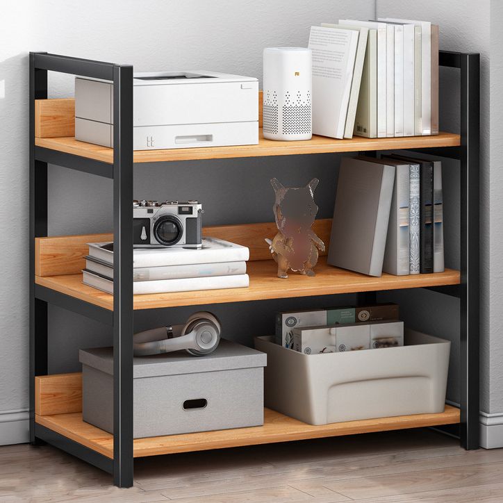 Open Metal Wooden Bookcase Modern Home Living Room Bookshelf