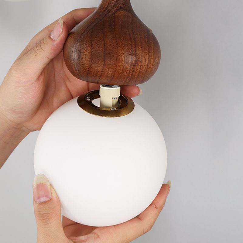 Lumière pendule de gourde moderne 1-Light Wood suspendu plafond plafond pour salle à manger