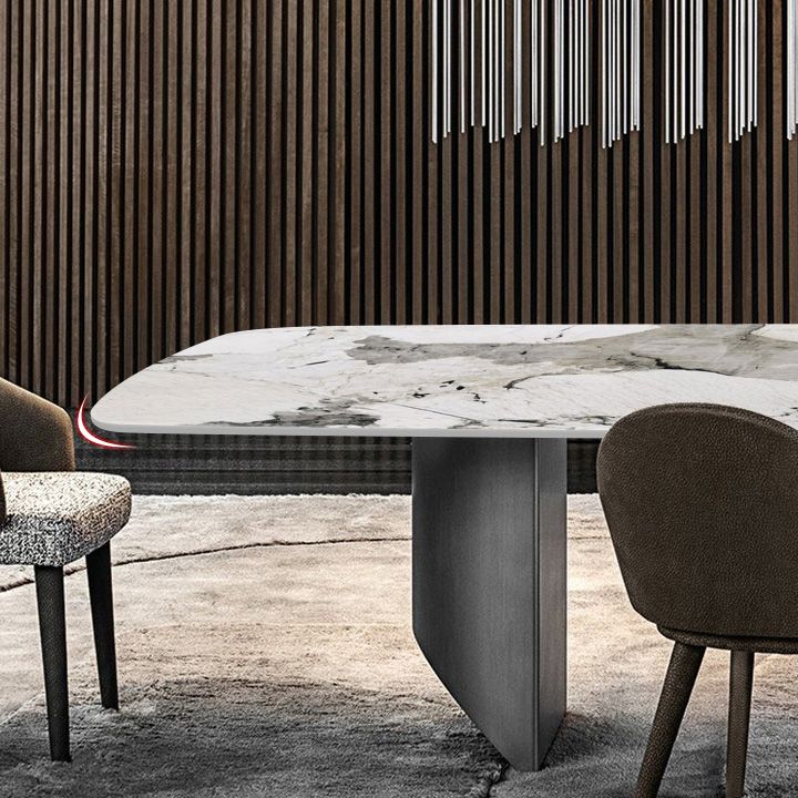 Industrial Standard Rectangle Shape Table Gray Sintered Stone Dining Table for Kitchen