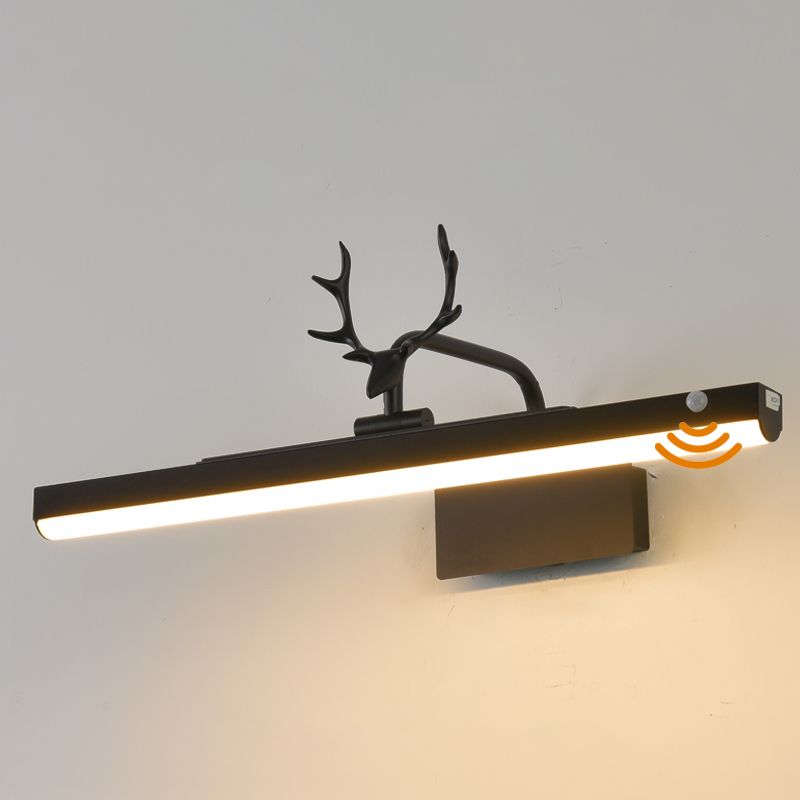 Illuminazione vanity lineare in stile moderno metallo 1 luci di applizia di vanità luce