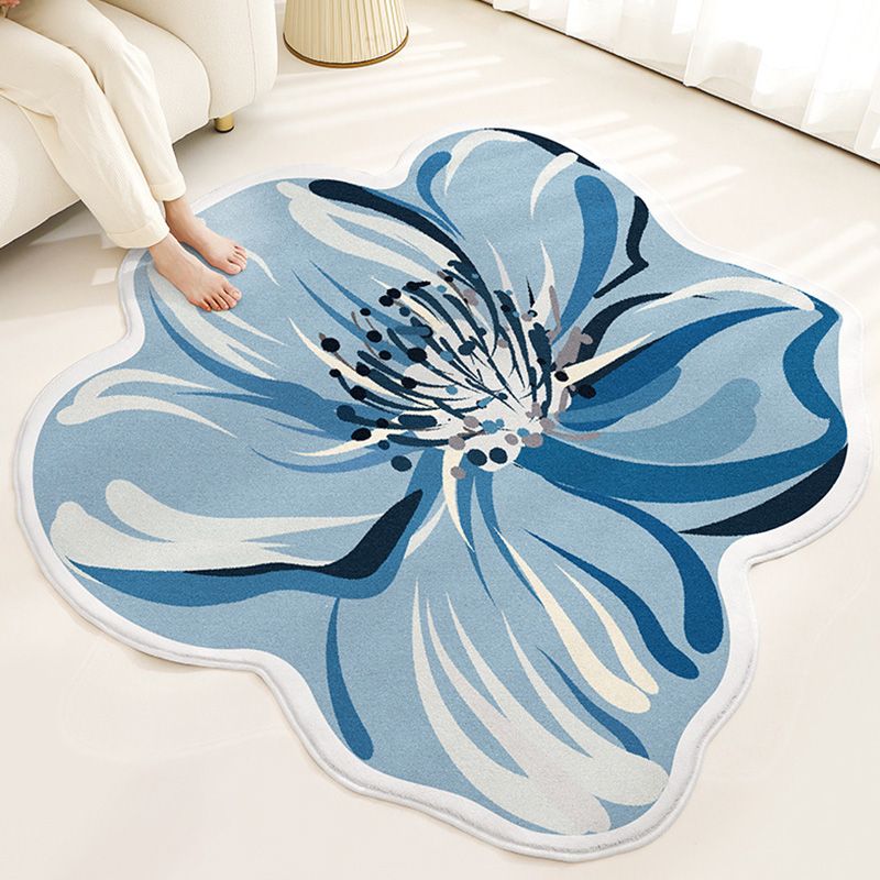 Novelty Area Rug Living Room Contemporary Carpet Floral Pattern Non-Slip Backing Carpet