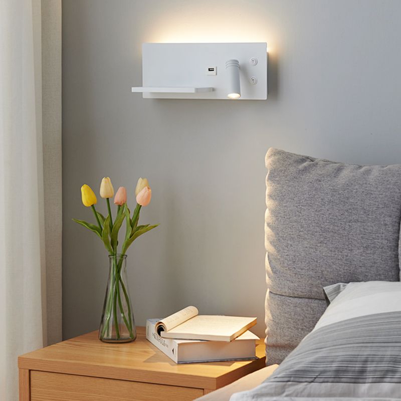 Zeitgenössische Leselampe Einfachheit Wandleuchte mit Metallschatten für Schlafzimmer